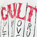 Cult's Oversized Heavyweight Boxy Short Sleeve Crew Neck Tee "C.U.L.T." in White