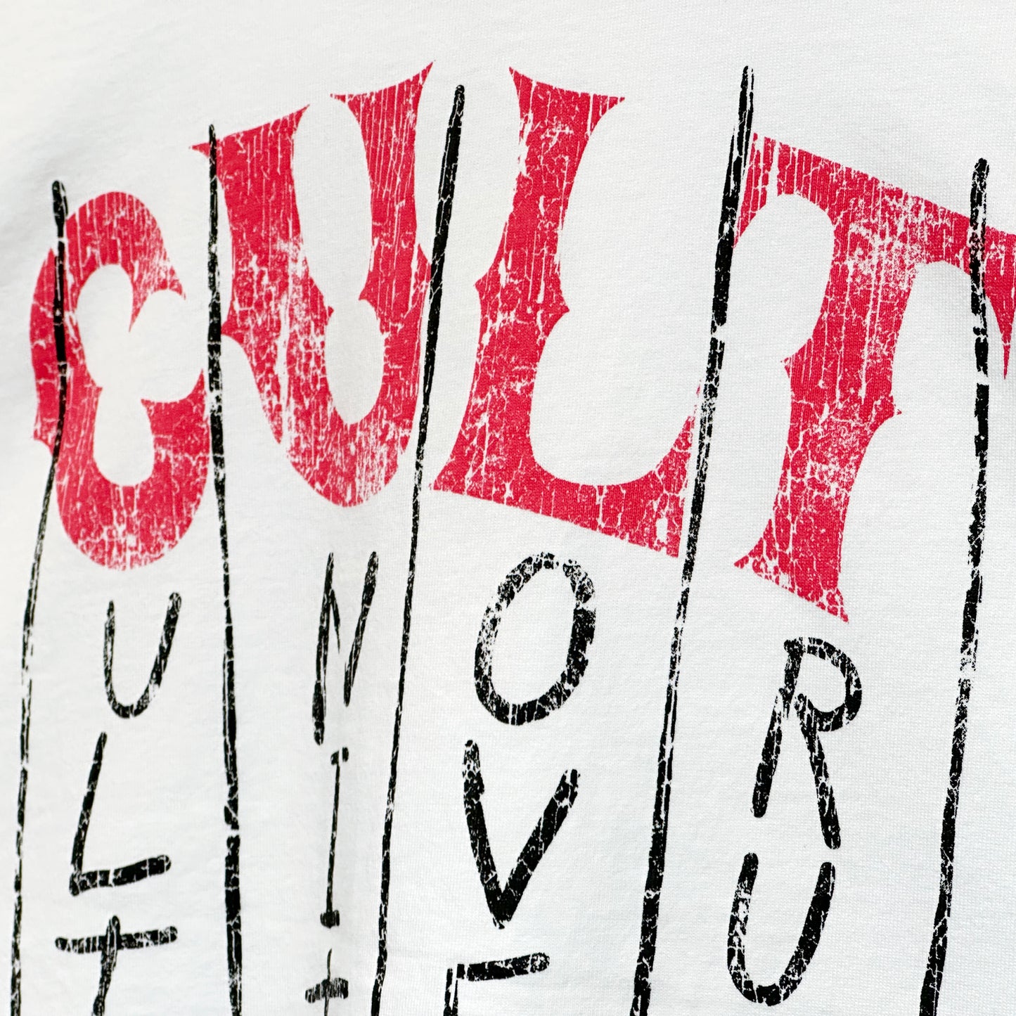 Cult's Oversized Heavyweight Boxy Short Sleeve Crew Neck Tee "C.U.L.T." in White