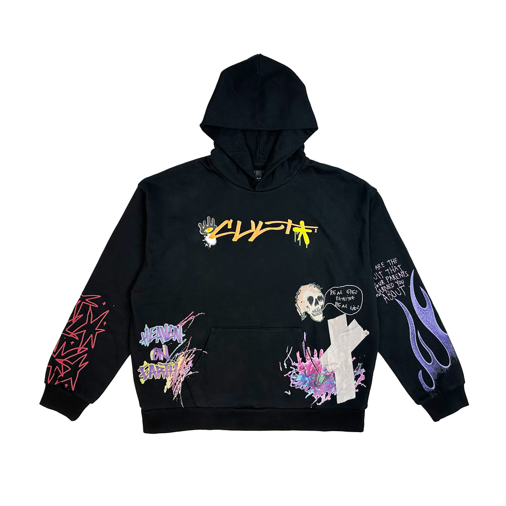 Cult's Pullover Novelty Hoody in Black