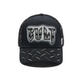 Cult's Logo Mesh Back Trucker Hat "Instruments" in Black