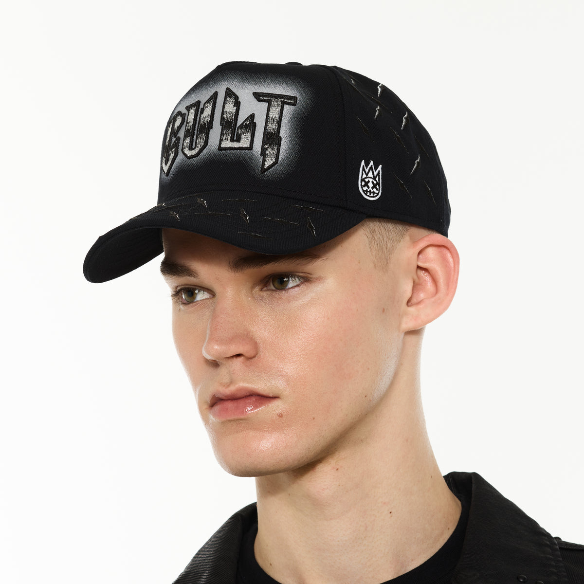 Cult's Logo Mesh Back Trucker Hat "Instruments" in Black