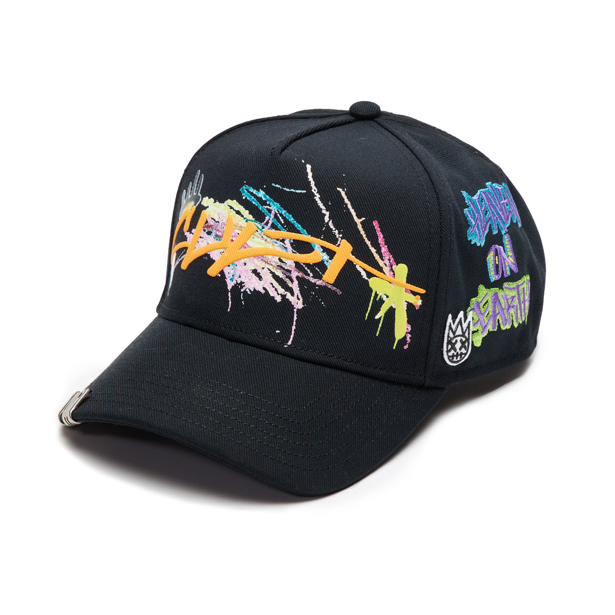 Cult's Logo Mesh Back Trucker Hat "Cult Graffiti" in Black