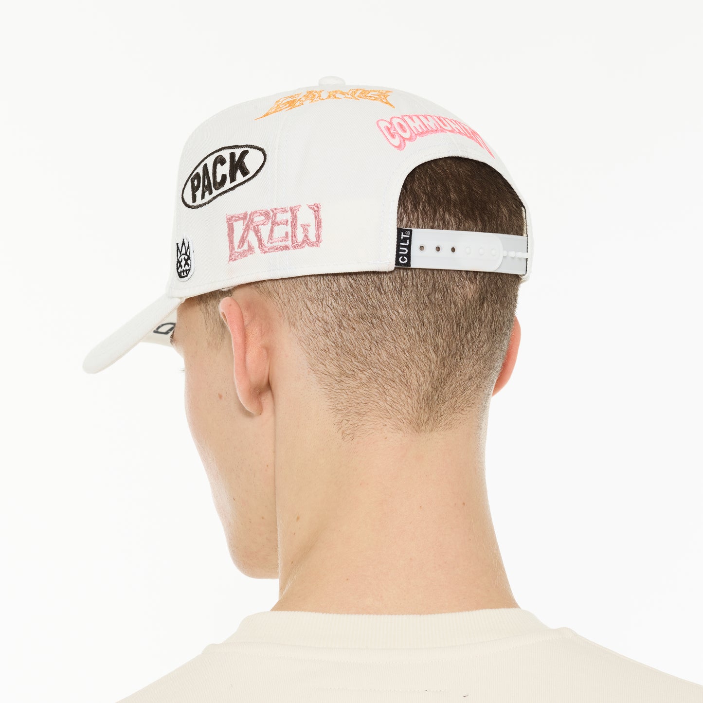 Cult's Logo Mesh Back Trucker Hat "Cult Community" in Winter White
