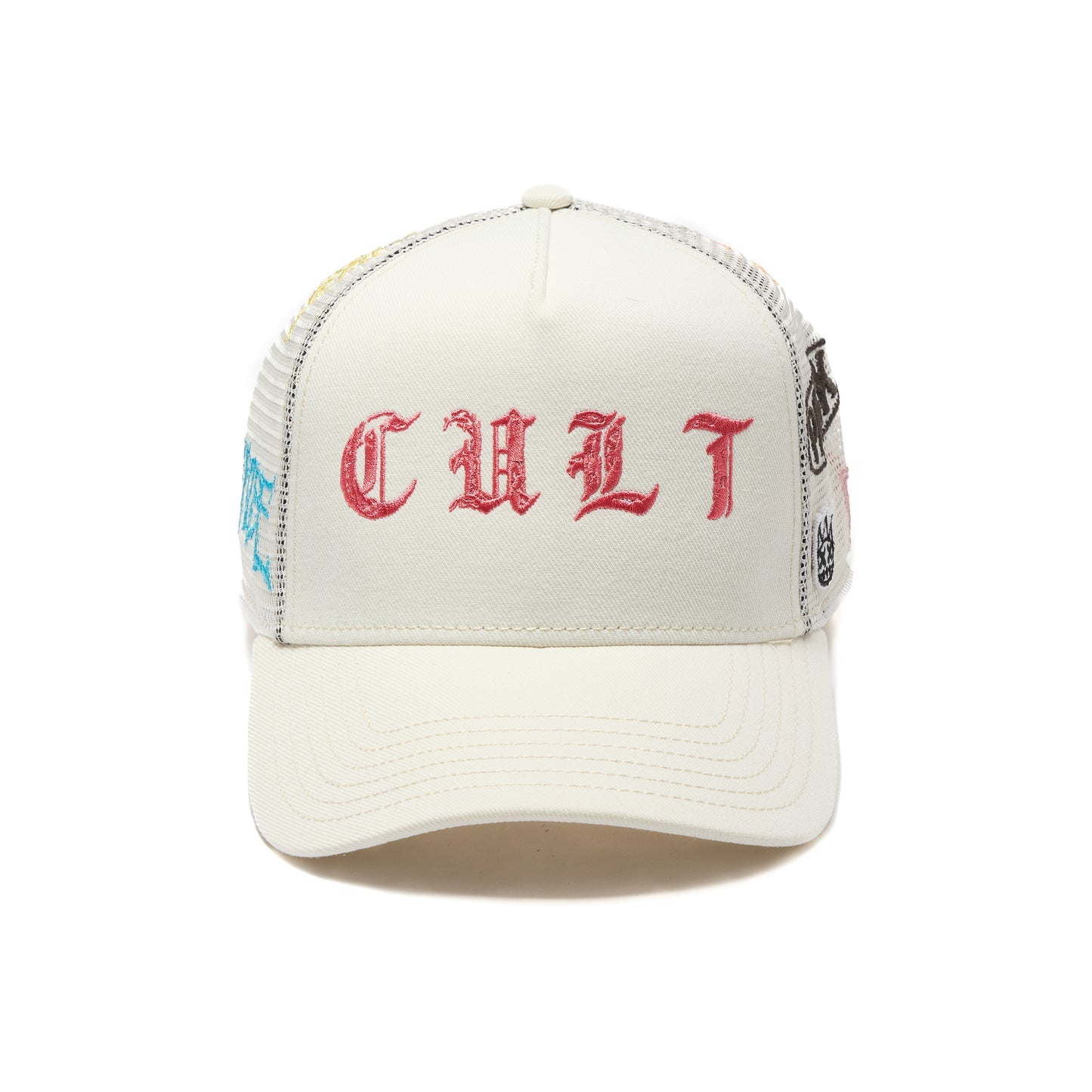 Cult's Logo Mesh Back Trucker Hat "Cult Community" in Winter White
