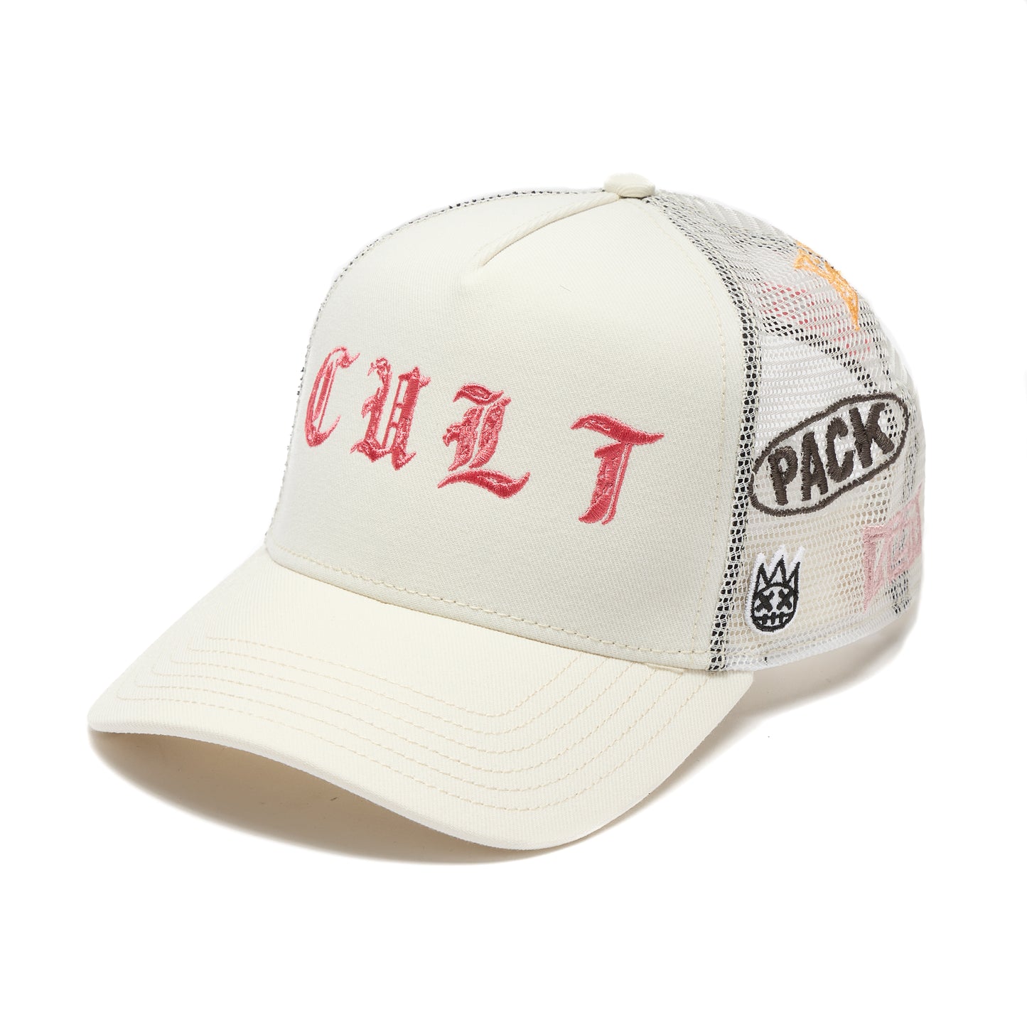 Cult's Logo Mesh Back Trucker Hat "Cult Community" in Winter White