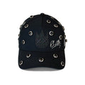 Cult x El Alfa Logo Crystal 5 Panel A Frame Trucker Hat in Black