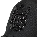 Cult's Crystal Logo Mesh Back Trucker Hat in Black