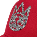 Cult's Crystal Logo Mesh Back Trucker Hat in Red
