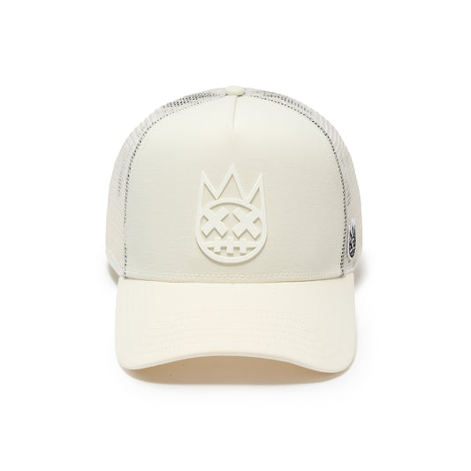 Cult's Logo Mesh Back Trucker Hat "Shimuchan" in Winter White