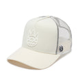 Cult's Logo Mesh Back Trucker Hat "Shimuchan" in Winter White