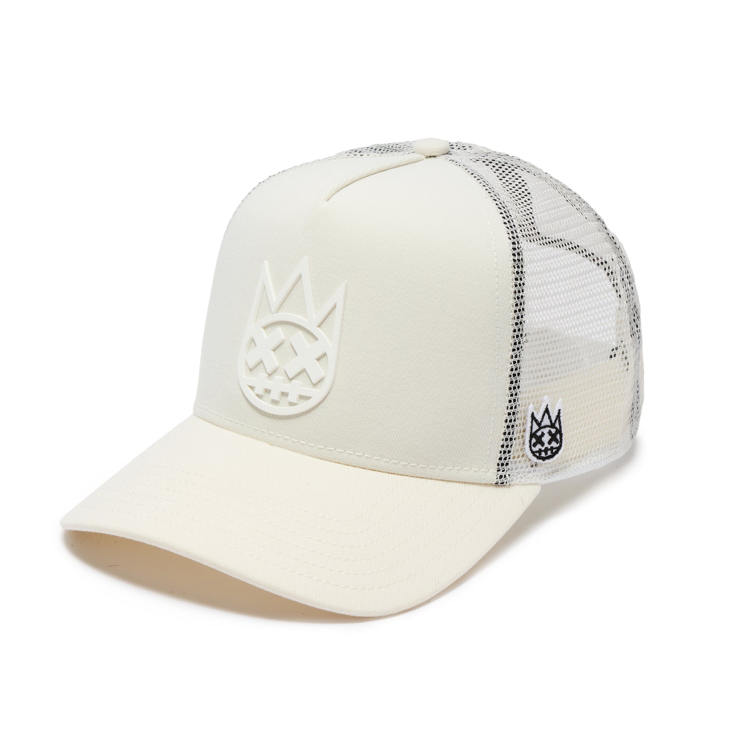 Cult's Logo Mesh Back Trucker Hat "Shimuchan" in Winter White