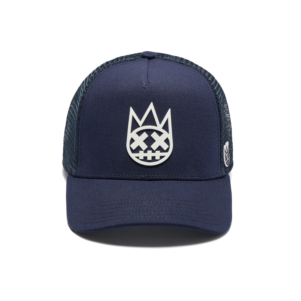 Cult's Logo Mesh Back Trucker Hat "Shimuchan" in Midnight Blue