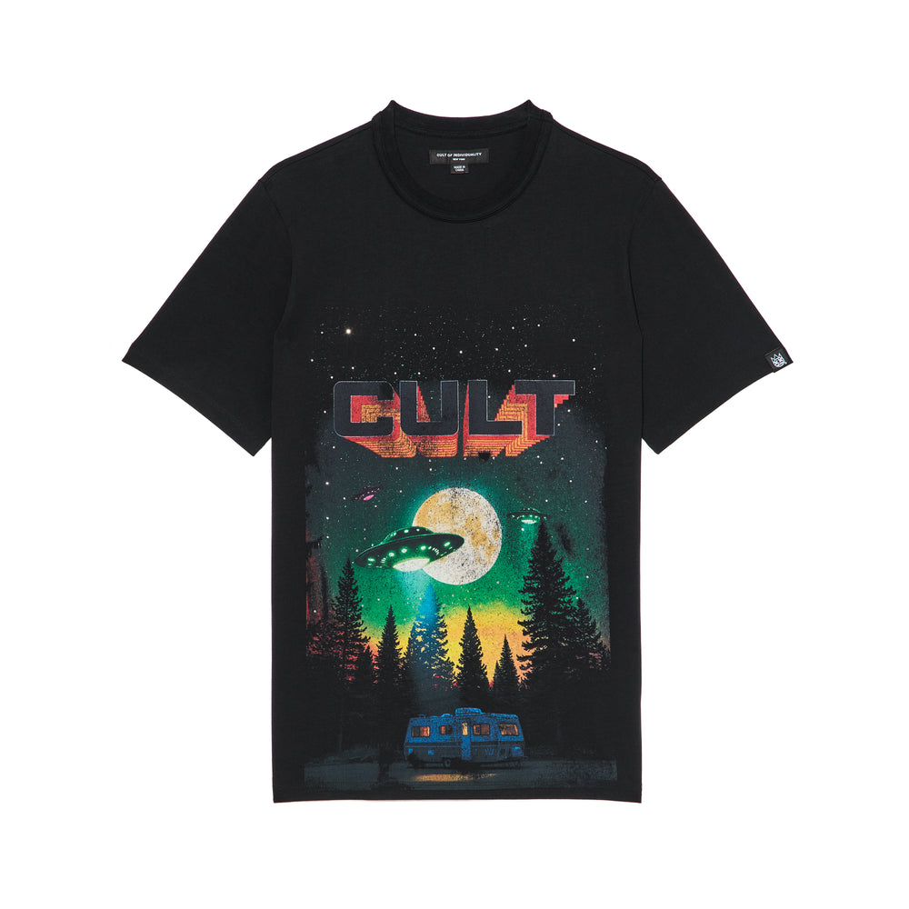 Cult's Short Sleeve Crew Neck Tee "Aliens" in Black