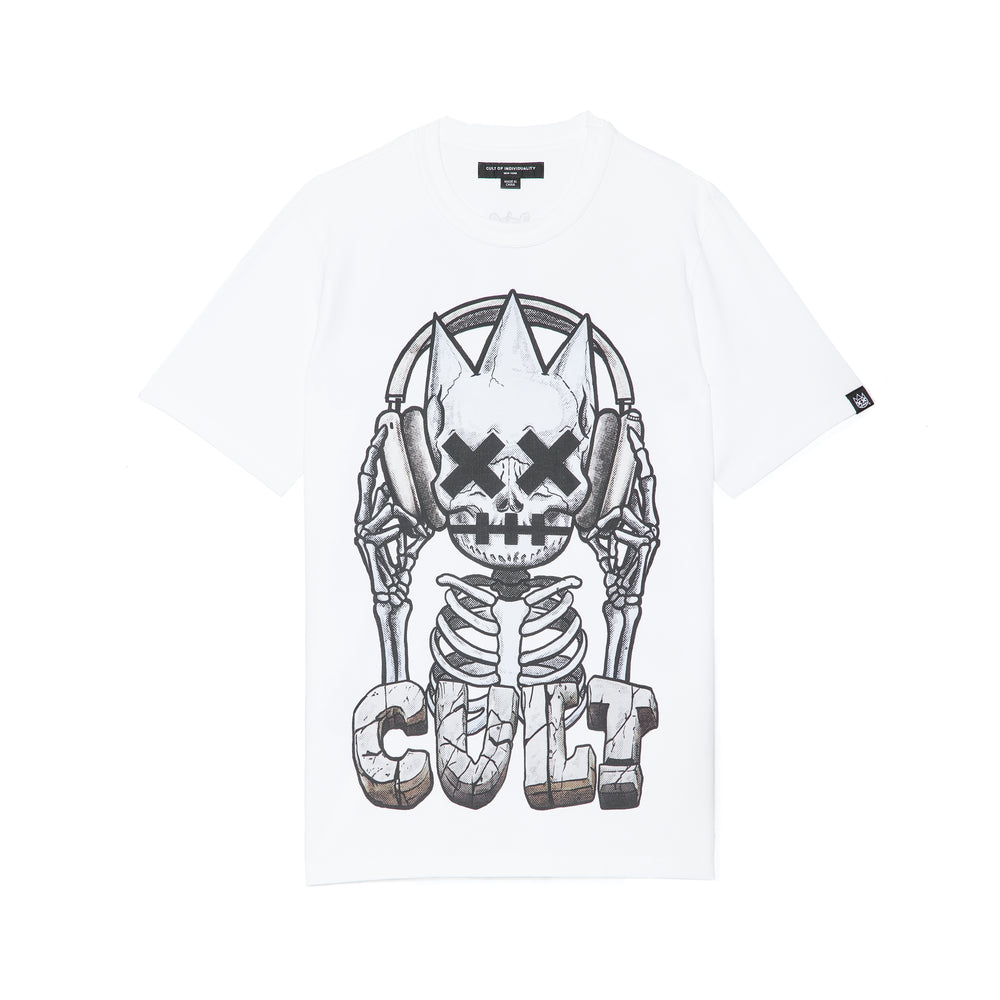 Cult's Short Sleeve Crew Neck Tee "Evolution" in White