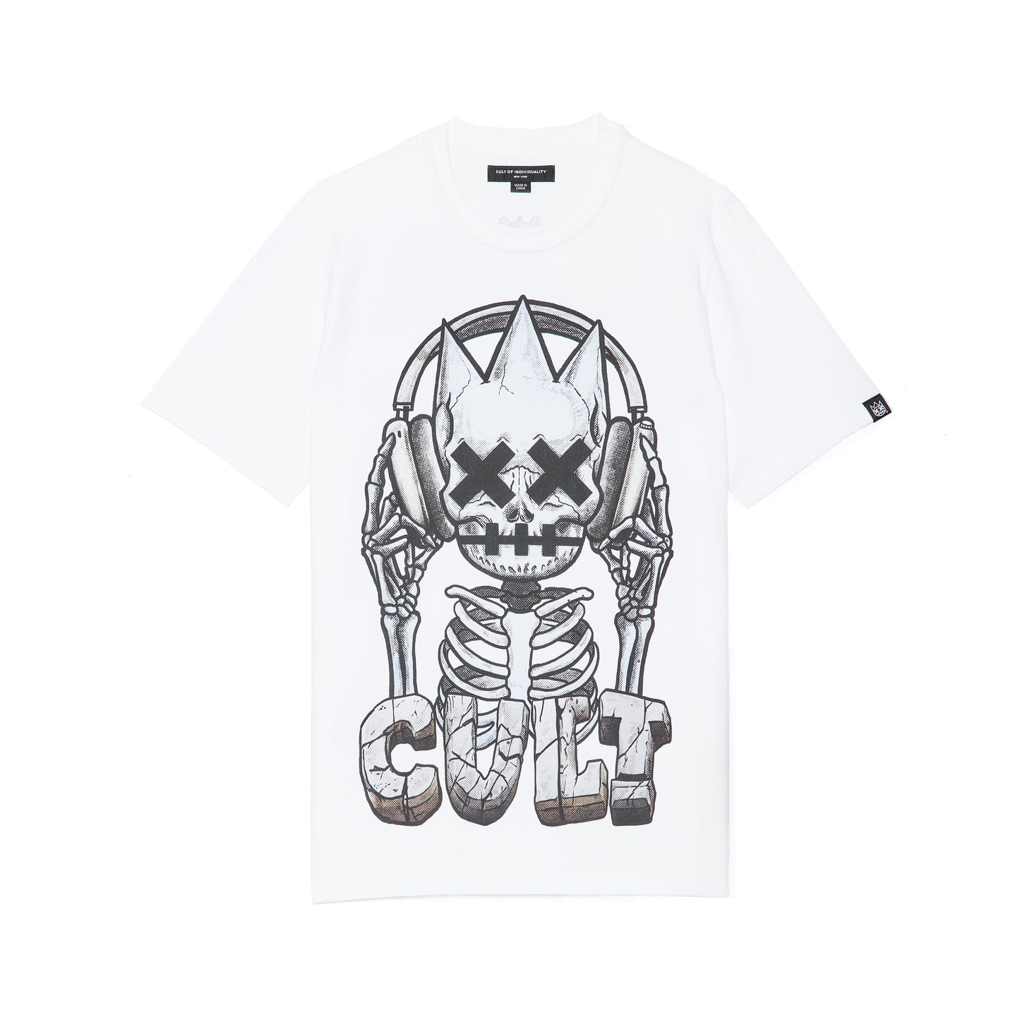 Cult's Short Sleeve Crew Neck Tee "Evolution" in White