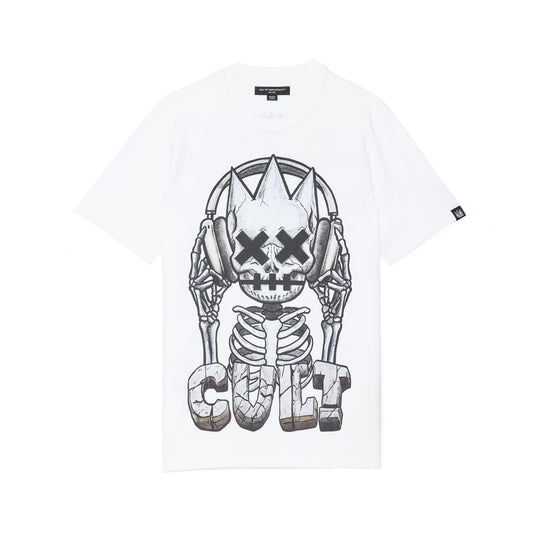 Cult's Short Sleeve Crew Neck Tee "Evolution" in White