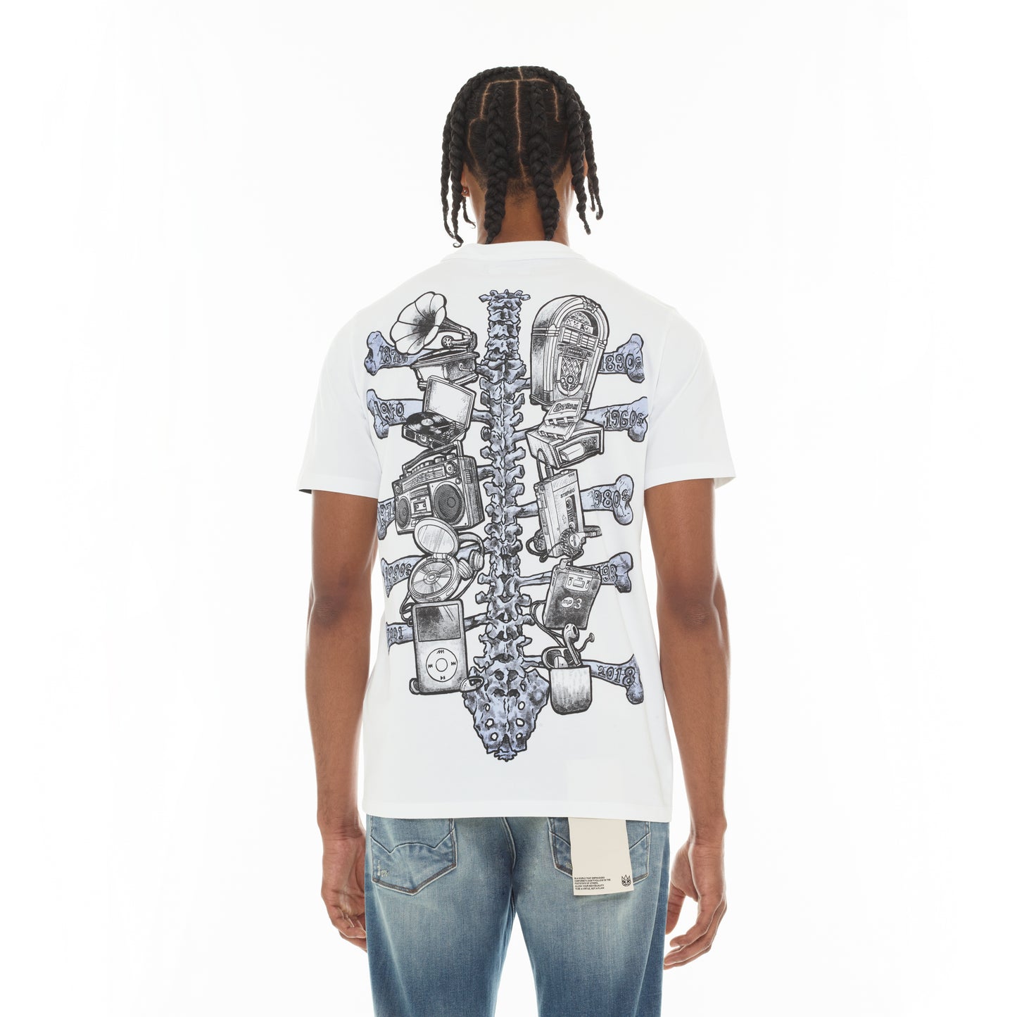 Cult's Short Sleeve Crew Neck Tee "Evolution" in White