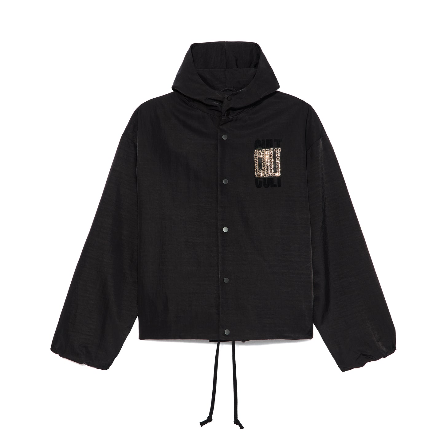 Cult's Oversized Coaches Jacket in Black Nylon