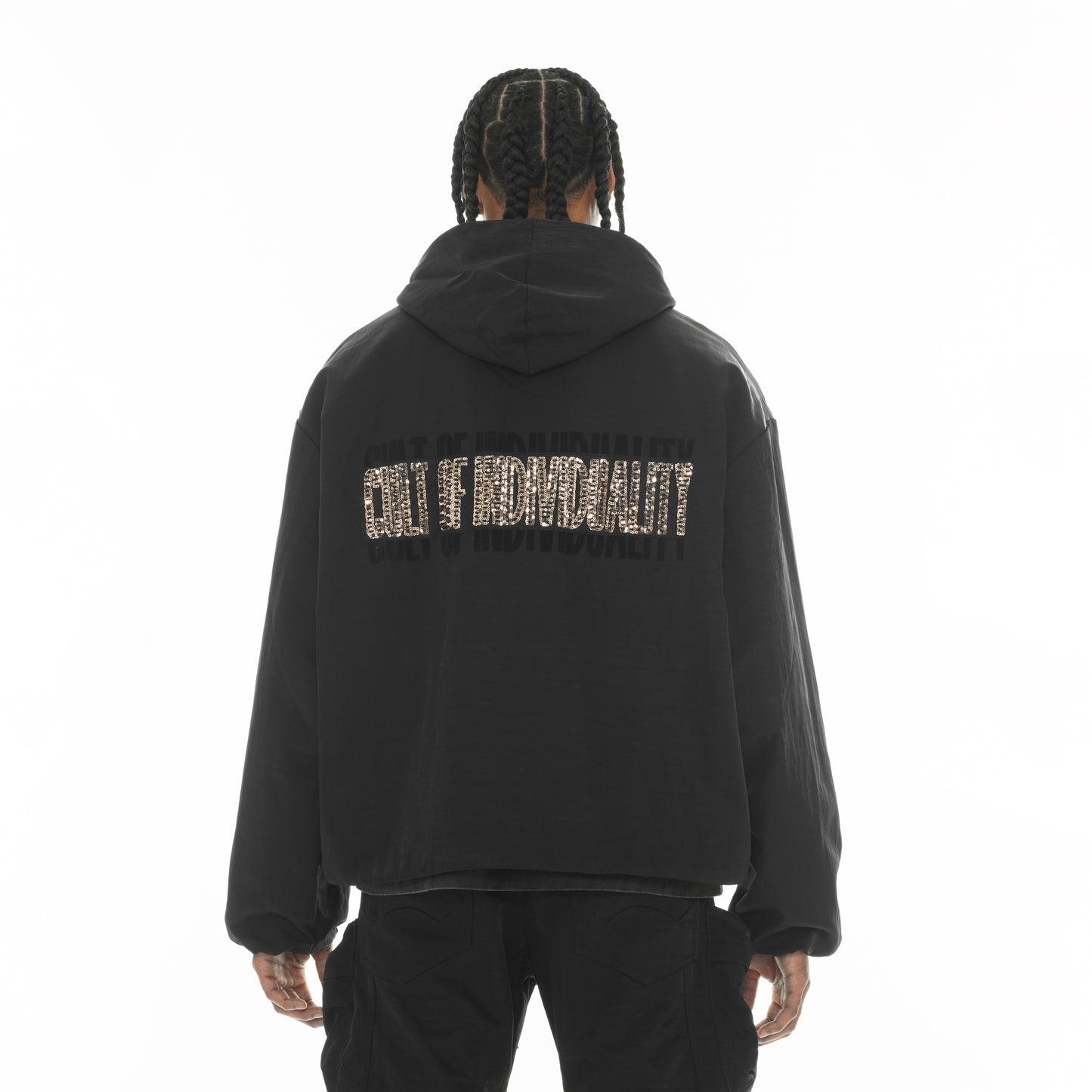 Cult's Oversized Coaches Jacket in Black Nylon