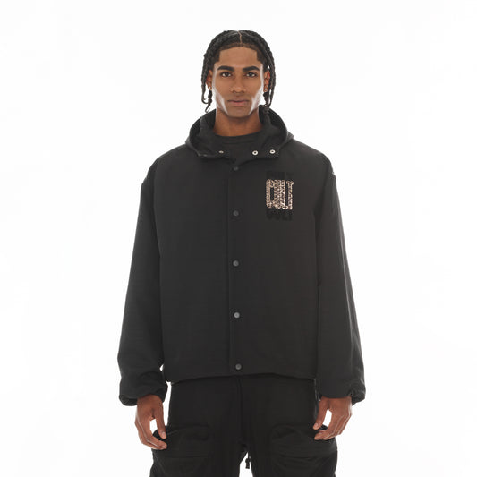 Cult's Oversized Coaches Jacket in Black Nylon