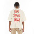 Cult's Oversized Short Sleeve Crew Neck Tee "Poor Social Skills" in Winter White