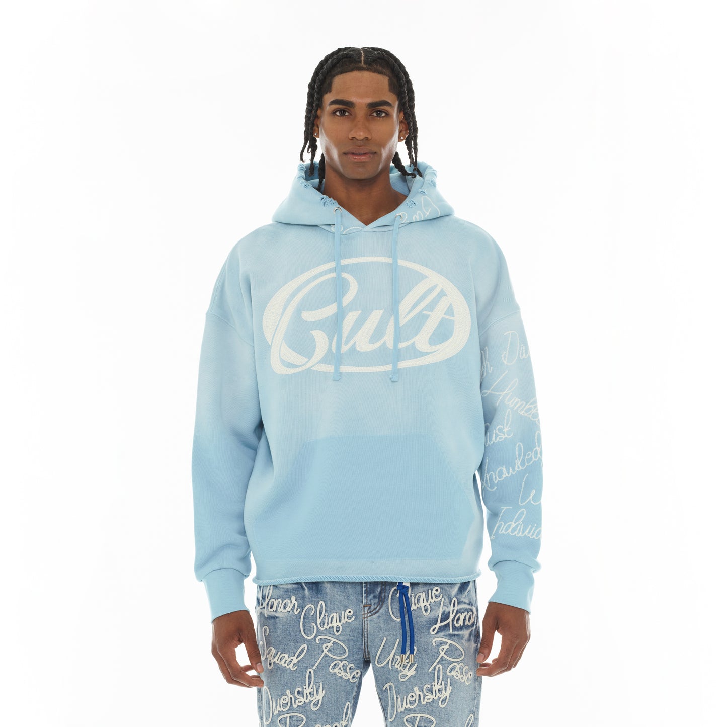 Cult's Pullover Novelty Hoody "Community" in Blue Glow