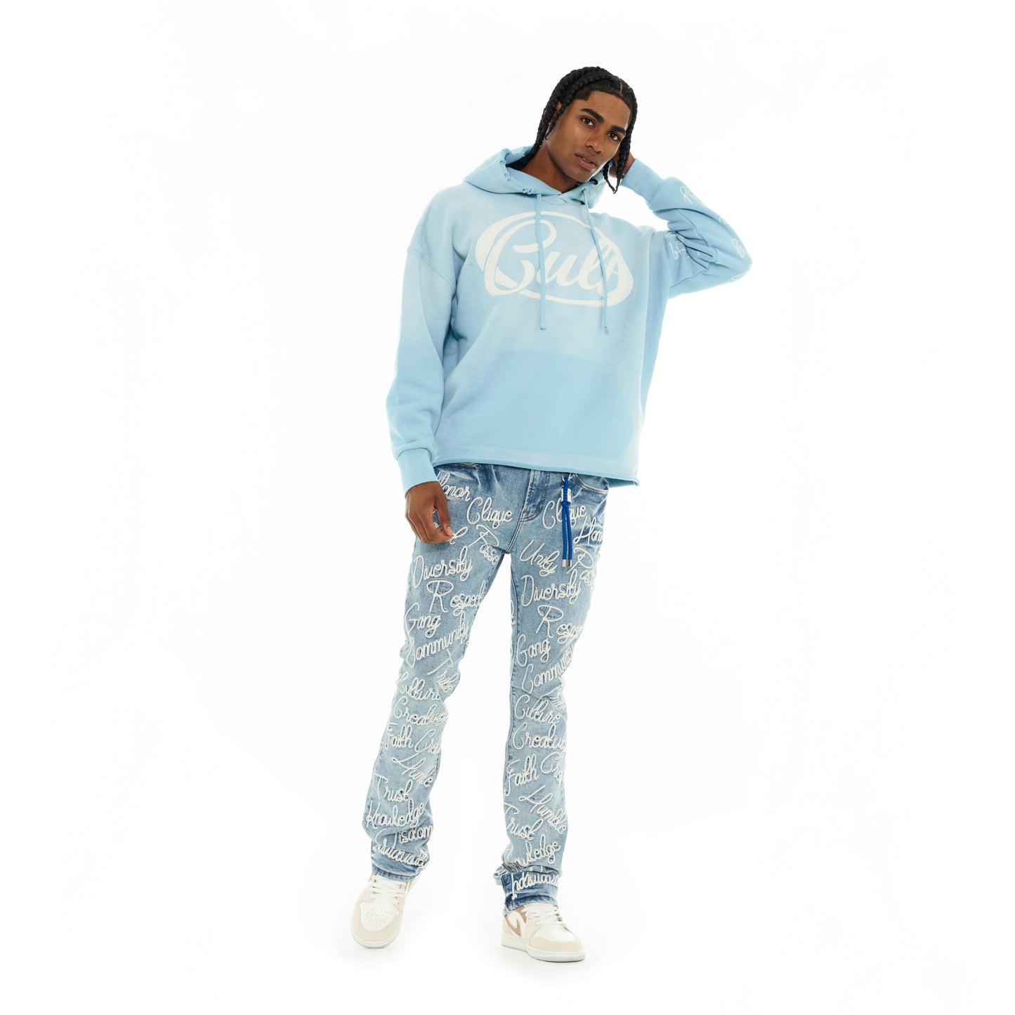 Cult's Pullover Novelty Hoody "Community" in Blue Glow