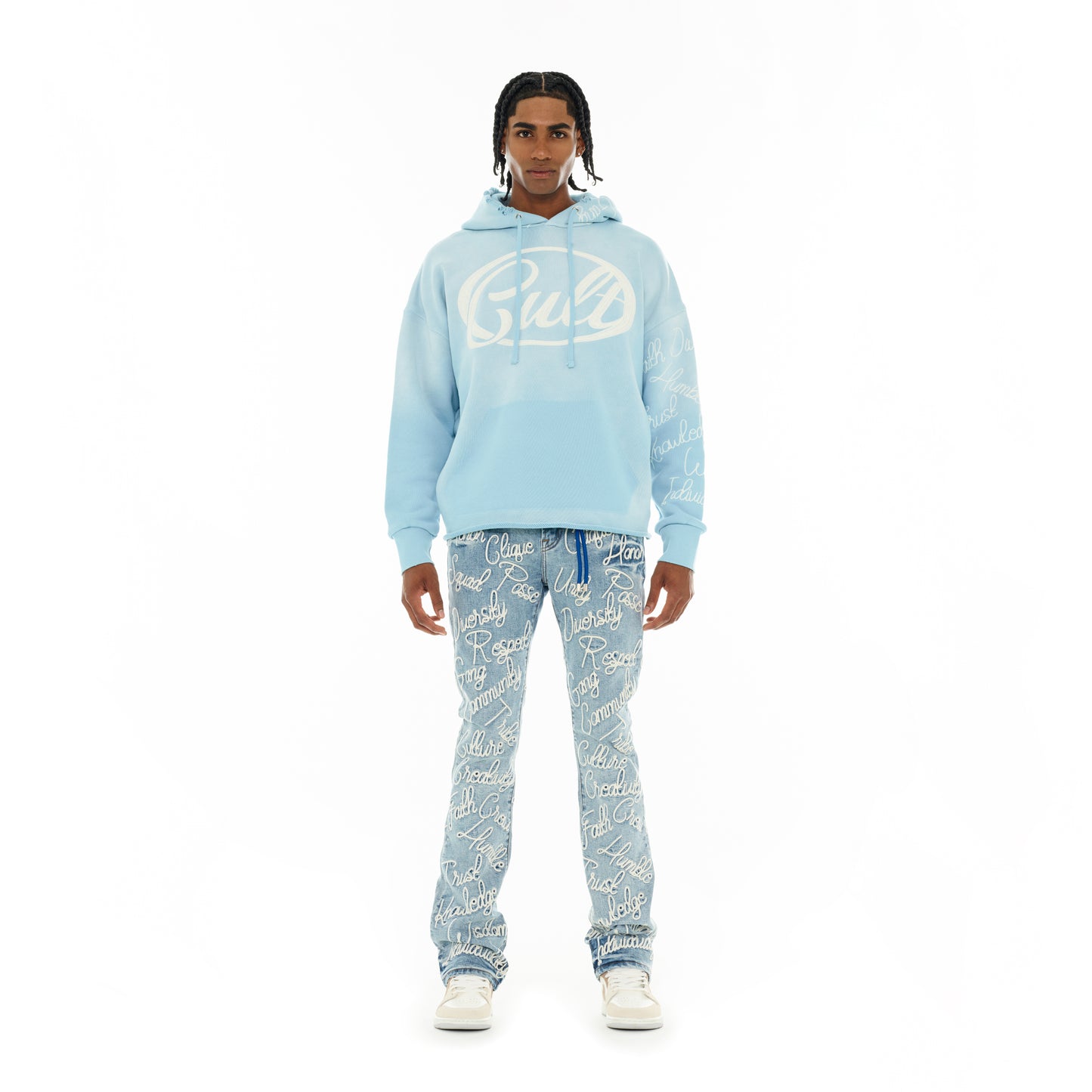 Cult's Pullover Novelty Hoody "Community" in Blue Glow