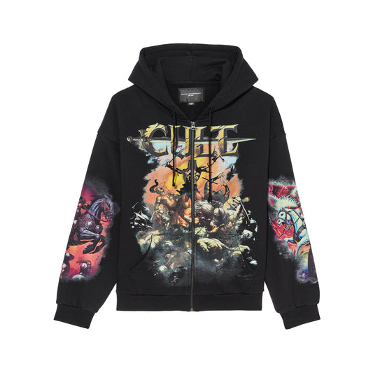 Cult's Zip Novelty Hoody "Horseman" in Black