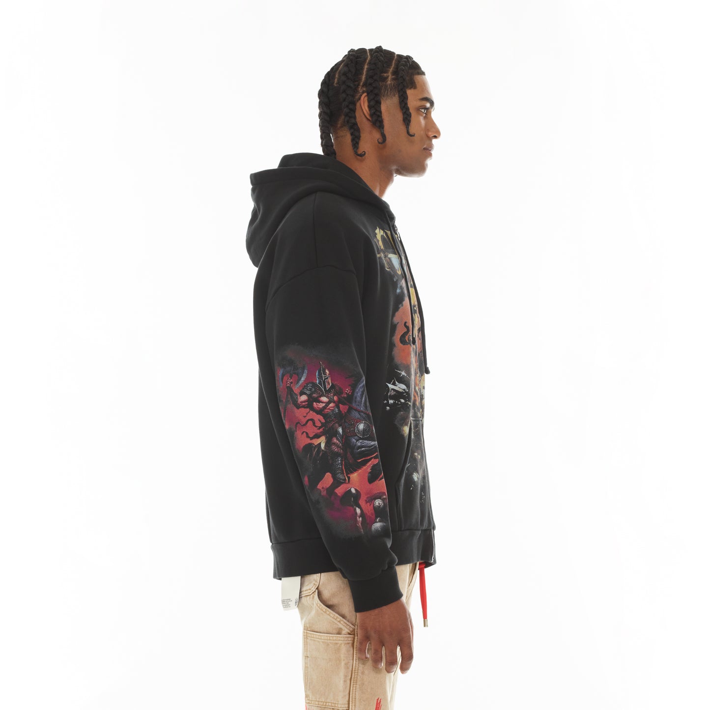Cult's Zip Novelty Hoody "Horseman" in Black
