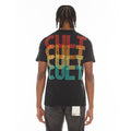 Cult's Heavyweight Short Sleeve Crew Neck Tee "Billiards" in Black