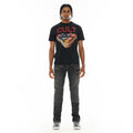 Cult's Heavyweight Short Sleeve Crew Neck Tee "Billiards" in Black