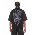 Cult's Oversized Short Sleeve Crew Neck Tee "Living The Dream" in Black