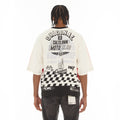 Cult's Oversized Short Sleeve Crew Neck Tee "Racer" in Winter White