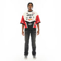 Cult's Oversized Short Sleeve Crew Neck Tee "Racer" in Winter White