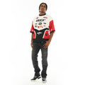 Cult's Oversized Short Sleeve Crew Neck Tee "Racer" in Winter White