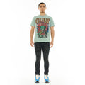 Cult's Heavyweight Short Sleeve Crew Neck Tee "Lion" in Granite Green