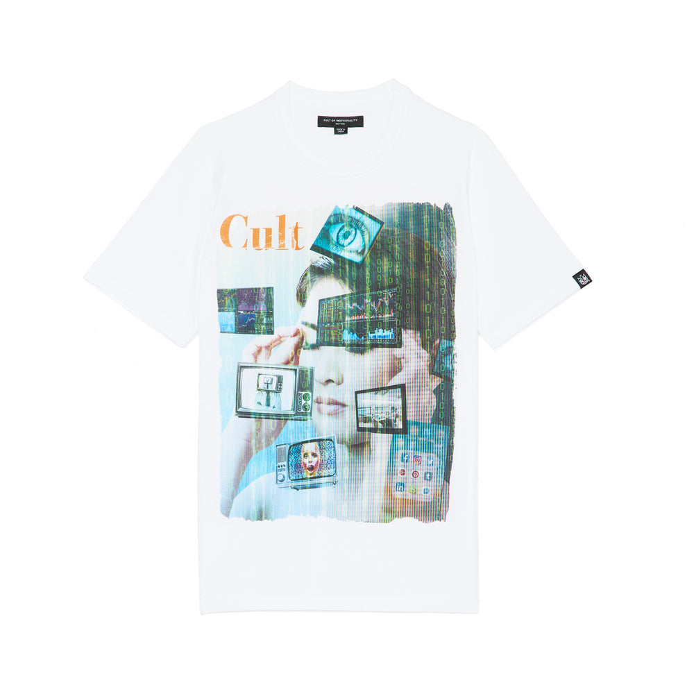Cult's Heavyweight Short Sleeve Crew Neck Tee "Did We Dream Too Fast" in White