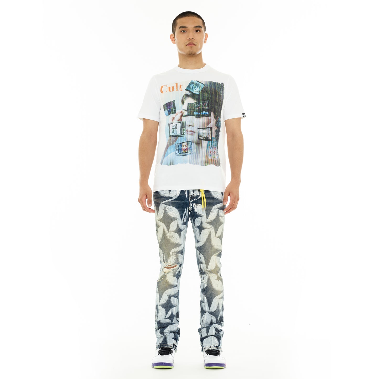 Cult's Heavyweight Short Sleeve Crew Neck Tee "Did We Dream Too Fast" in White