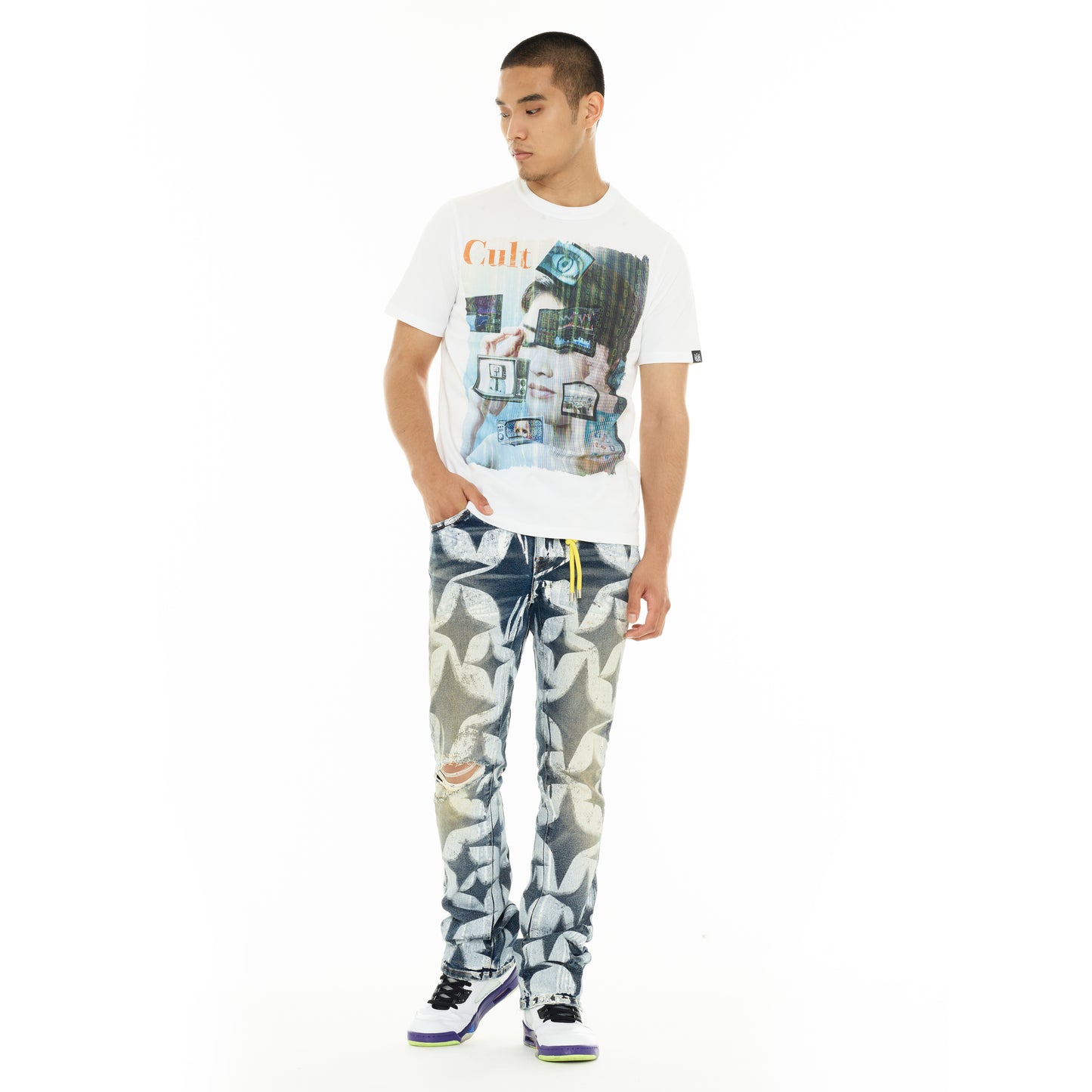 Cult's Heavyweight Short Sleeve Crew Neck Tee "Did We Dream Too Fast" in White
