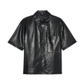 Cult's Oversized Leather Shirt in Black