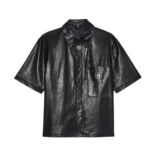 Cult's Oversized Leather Shirt in Black