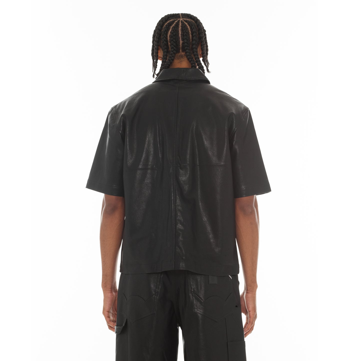 Cult's Oversized Leather Shirt in Black