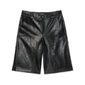 Cult's Y2K Oversized Leather Shorts in Black