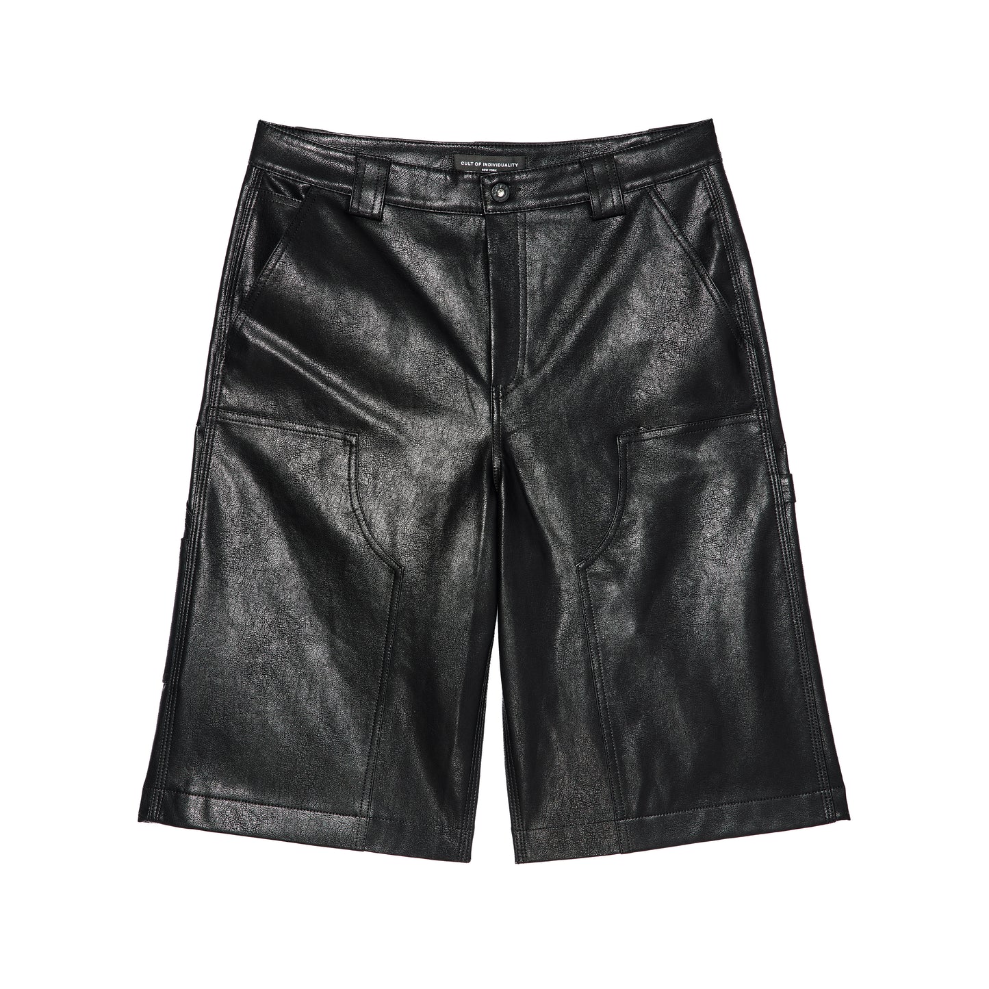 Cult's Y2K Oversized Leather Shorts in Black