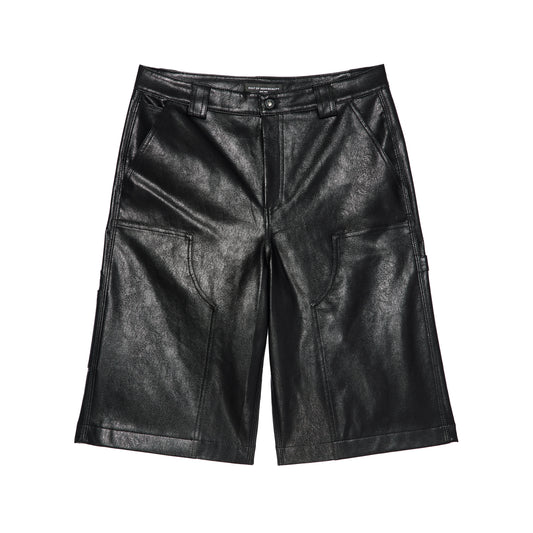 Cult's Y2K Oversized Leather Shorts in Black