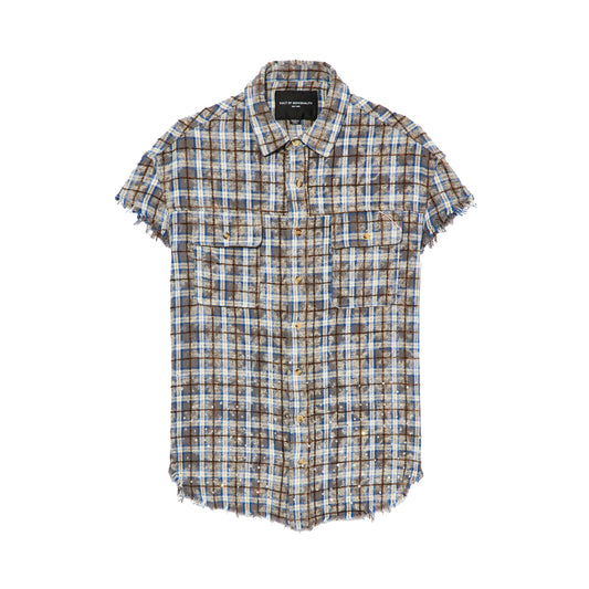 Cult's Sleeveless Woven Shirt in Sky Blue