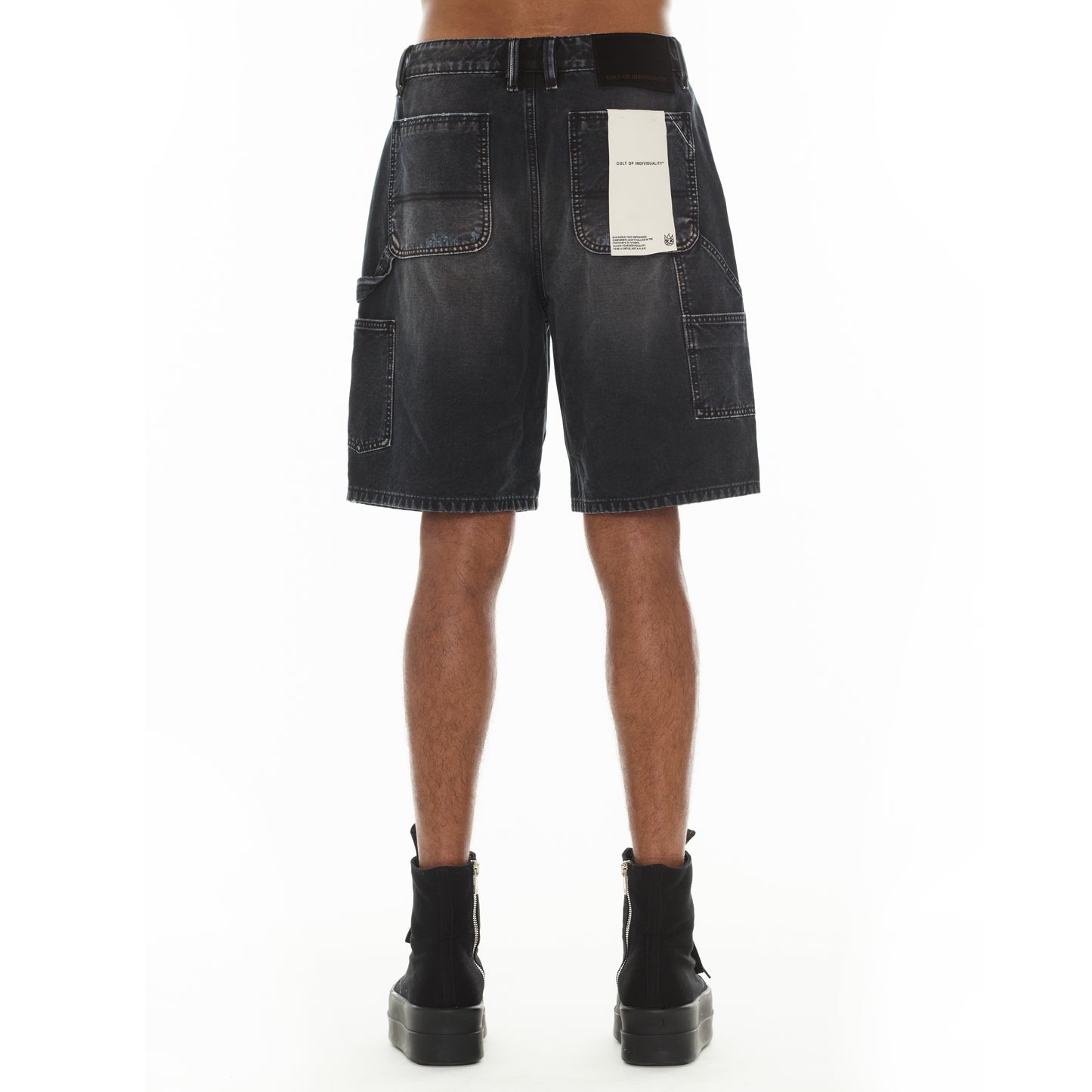 Cult's Grunge Carpenter Shorts in Black Canvas