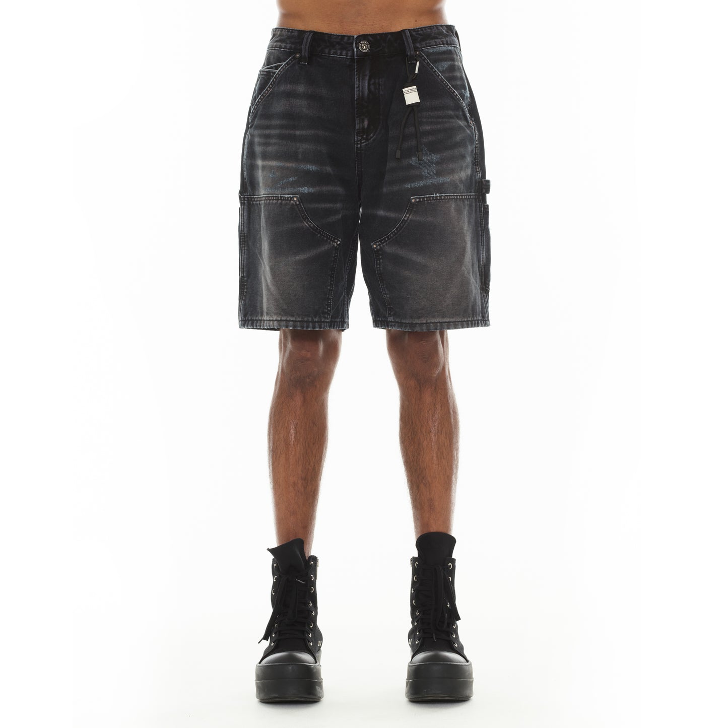 Cult's Grunge Carpenter Shorts in Black Canvas