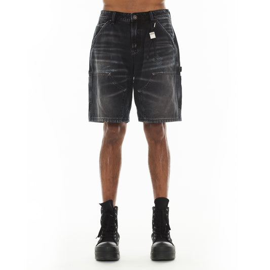Cult's Grunge Carpenter Shorts in Black Canvas